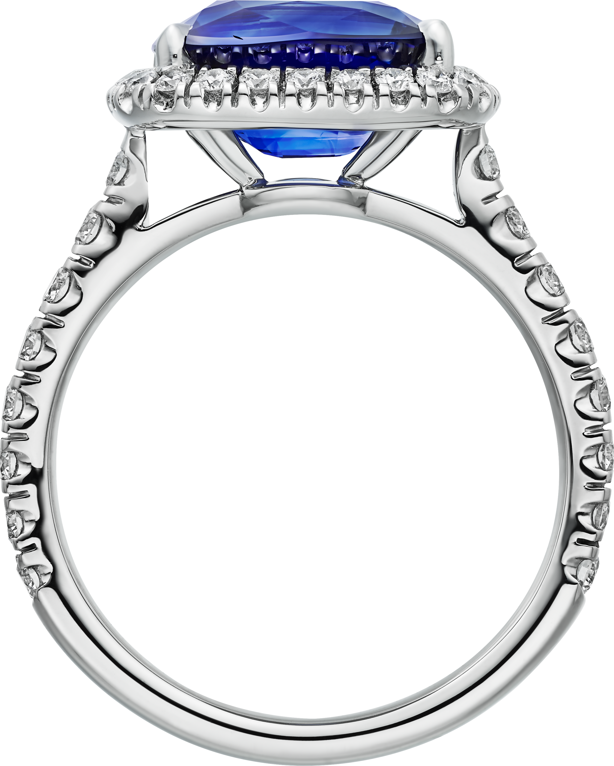 Cartier Destin&eacute;e solitaire, cushion-cut sapphire, paved 