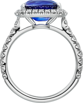 Cartier Destinée solitaire, cushion-cut sapphire, paved  Cartier Destinée solitaire, cushion-cut sapphire, paved