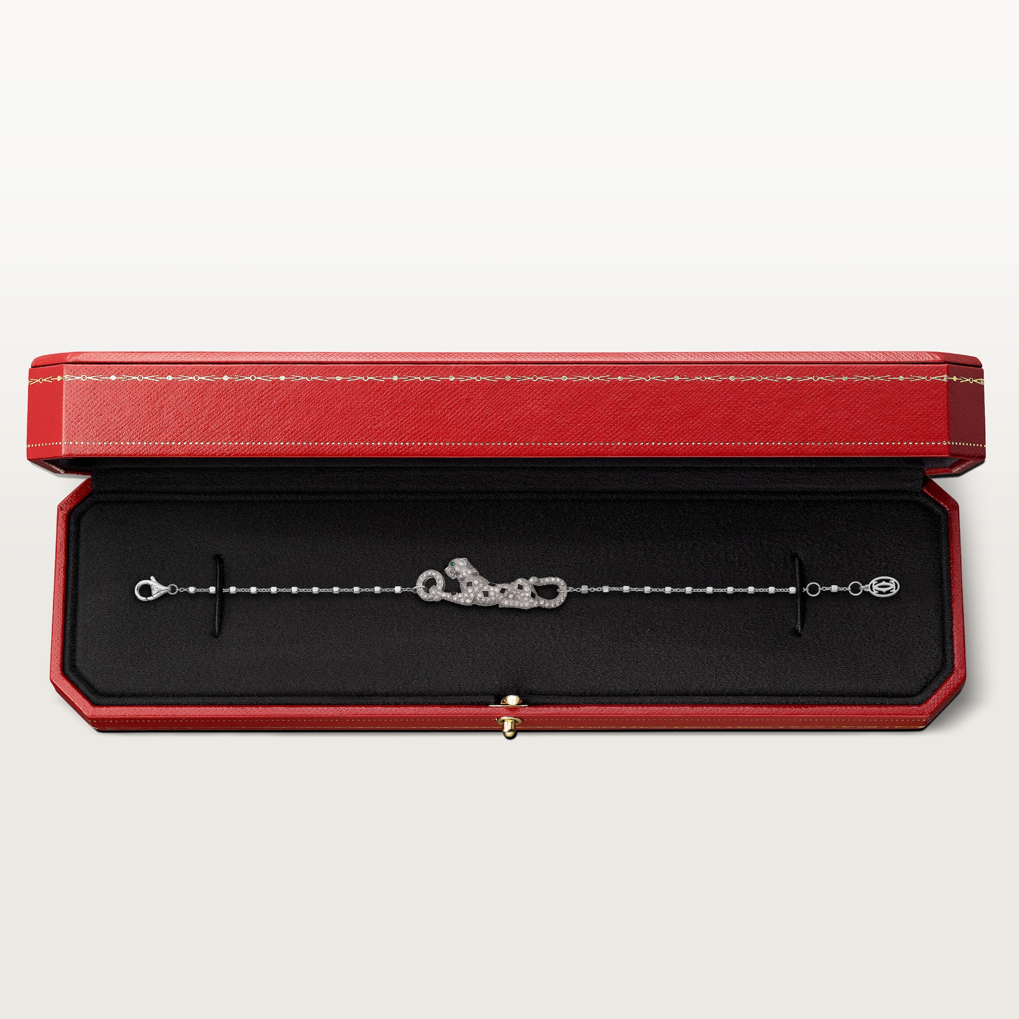 Panth&egrave;re de Cartier bracelet, on chain, half-paved, image 5