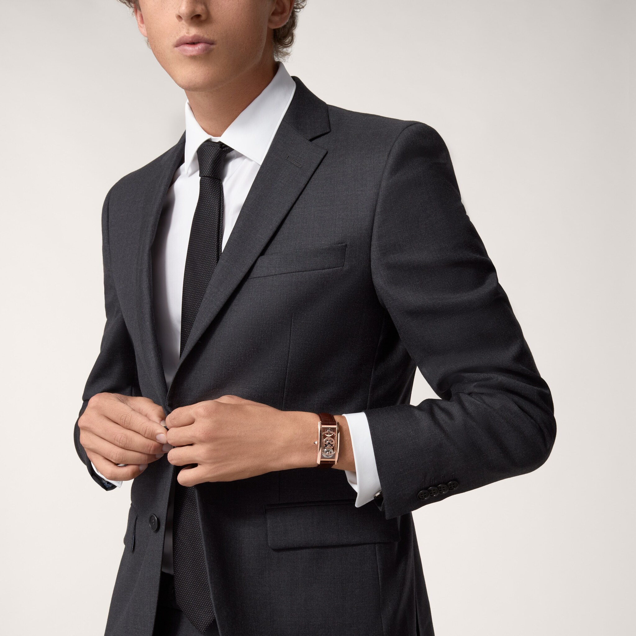 Tank Cintr&eacute;e skeleton watch