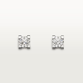 C de Cartier stud earrings, 2 brilliant-cut diamonds  C de Cartier stud earrings, 2 brilliant-cut diamonds