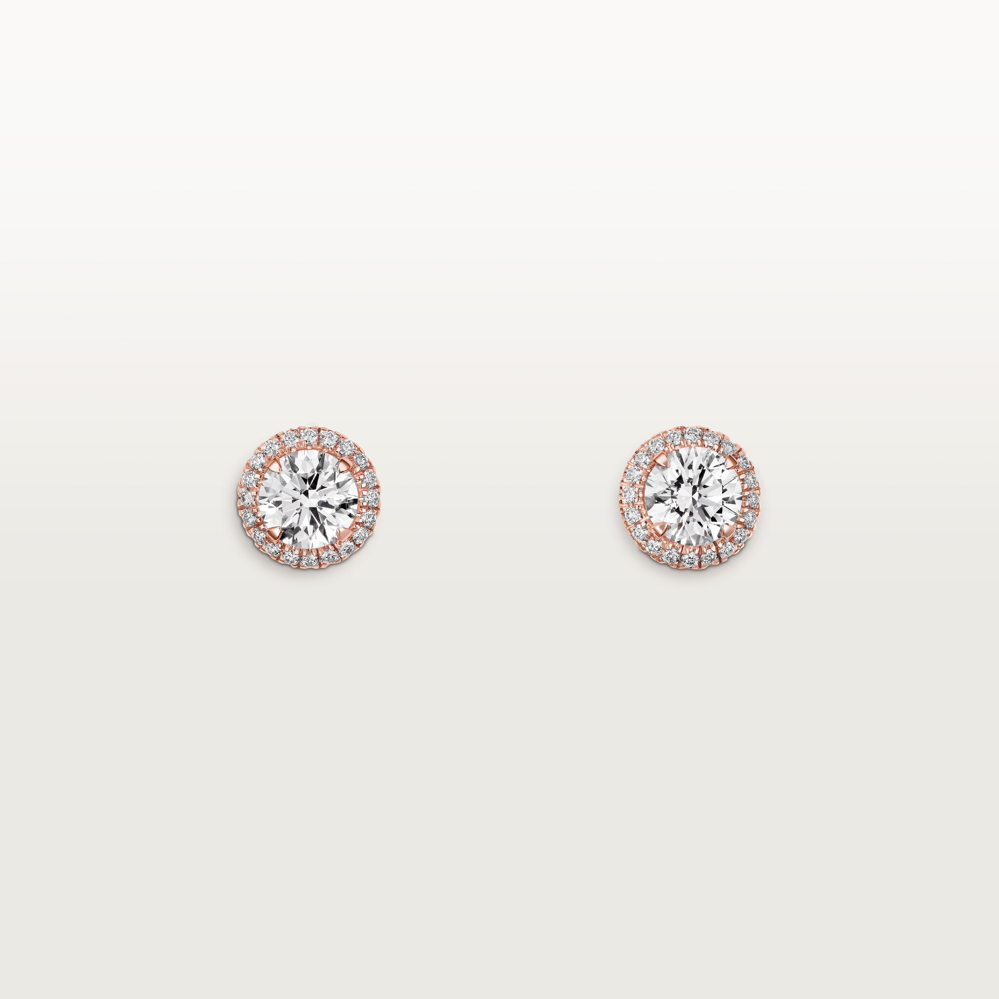 Cartier Destin&eacute;e stud earrings, 2 brilliant-cut diamonds, paved