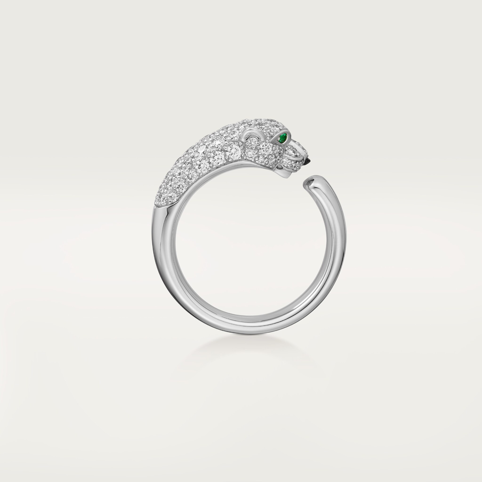 Panth&egrave;re de Cartier ring, small model, half-paved