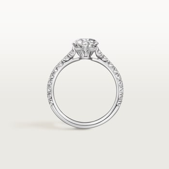 1895 solitaire, pear-shaped diamond, paved 1895 solitaire, pear-shaped diamond, paved