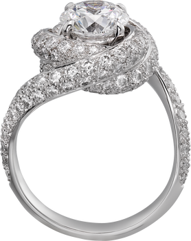 Trinity Ruban solitaire, brilliant-cut diamond, paved  Trinity Ruban solitaire, brilliant-cut diamond, paved