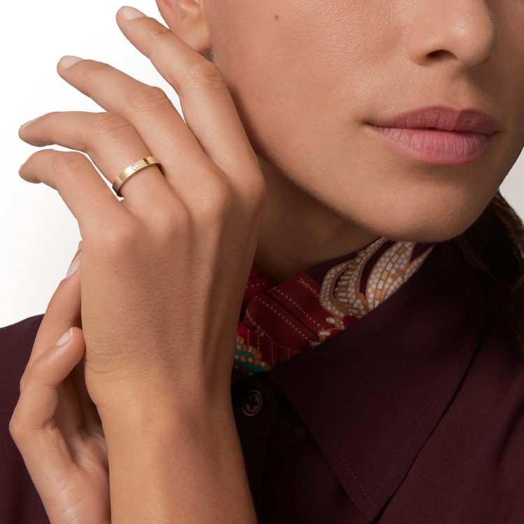 C de Cartier wedding ring, 3 mm width, 1 diamond