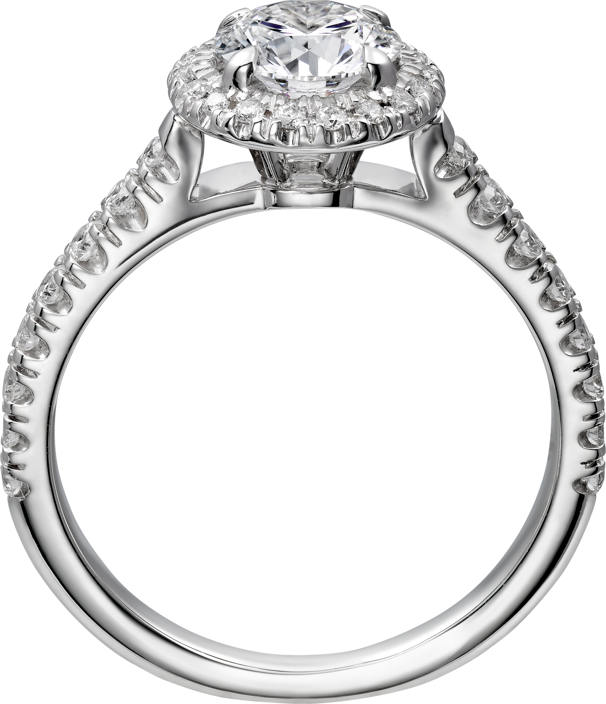 Cartier Destin&eacute;e solitaire, brilliant-cut diamond, paved 