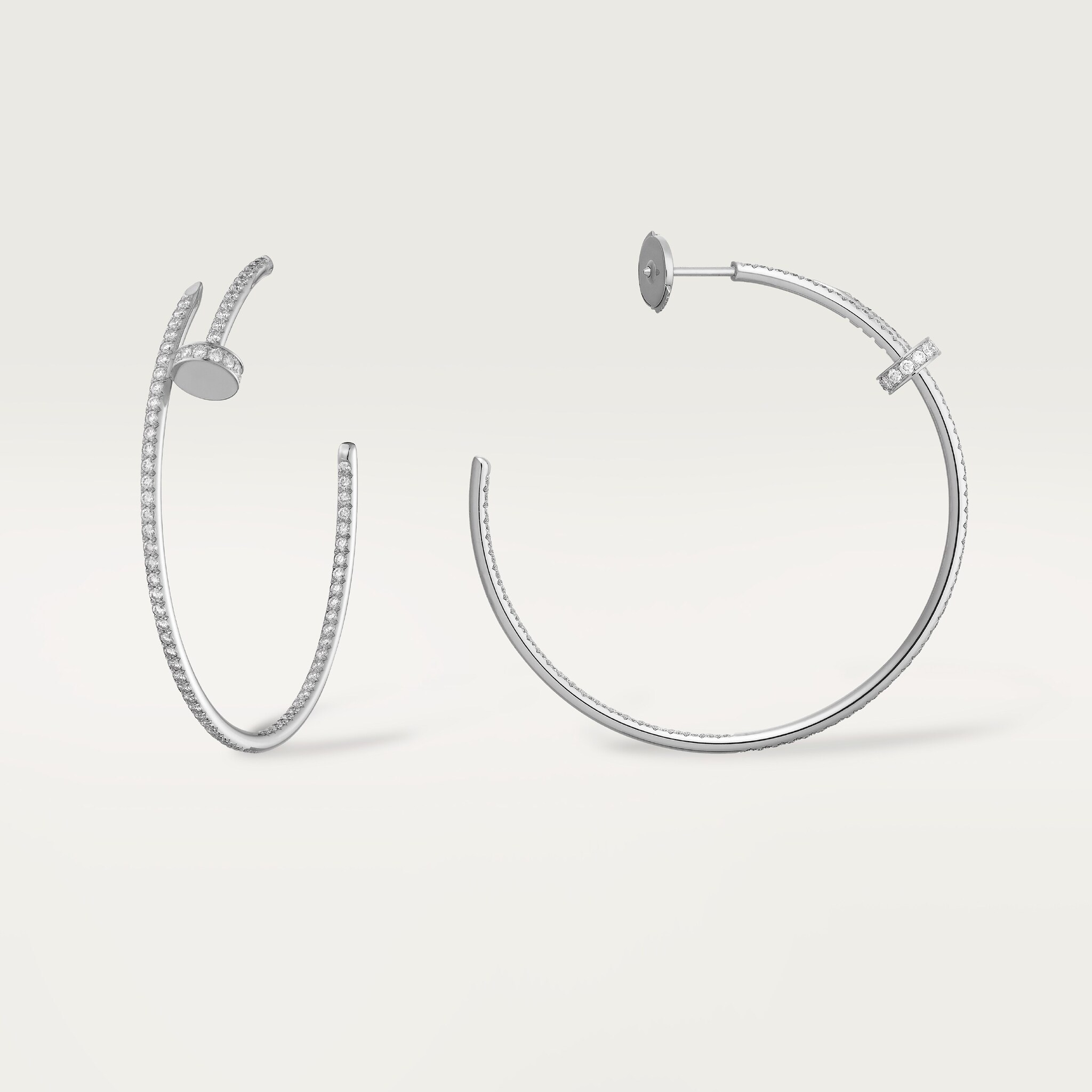 Juste un Clou hoop earrings, large model, paved