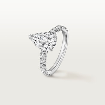 1895 solitaire, pear-shaped diamond, paved 1895 solitaire, pear-shaped diamond, paved