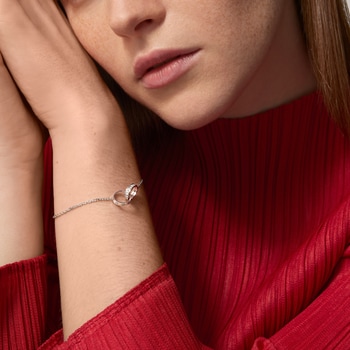 #LOVE# bracelet, on chain, half-paved #LOVE# bracelet, on chain, half-paved
