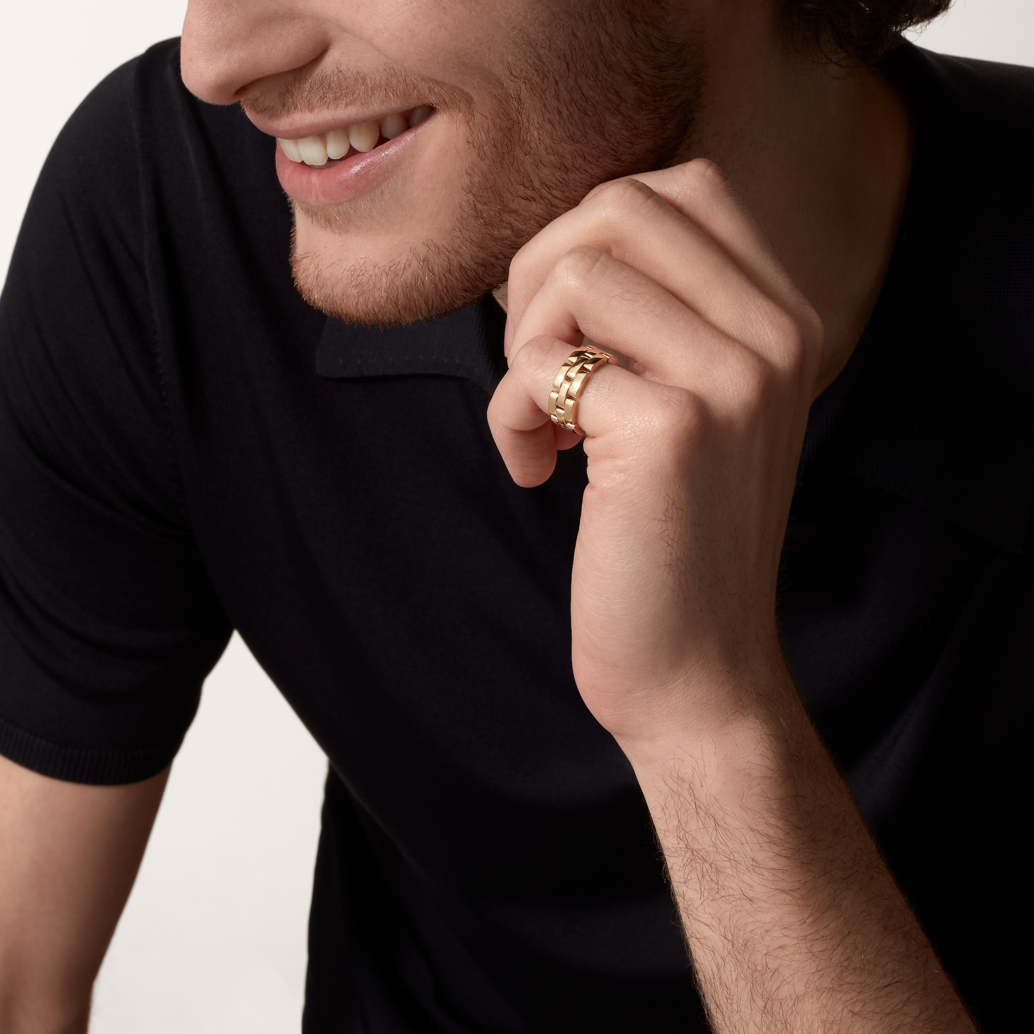 Maillon Panth&egrave;re ring, triple row