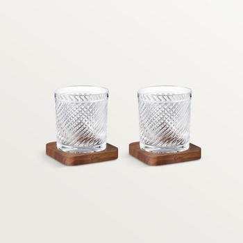 Santos de Cartier set of 2 glasses and 2 coasters Santos de Cartier set of 2 glasses and 2 coasters