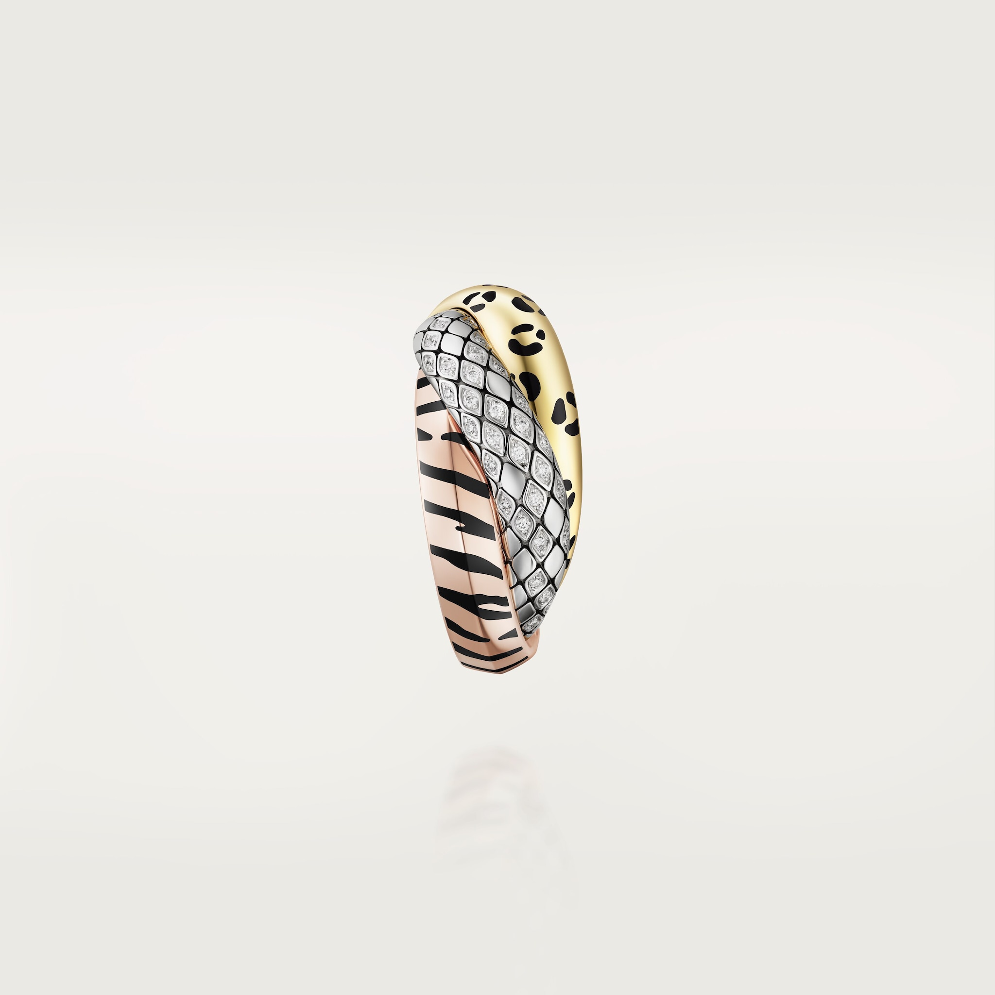 트리니티 싱글 이어링, 래커, 세미 파베 세팅