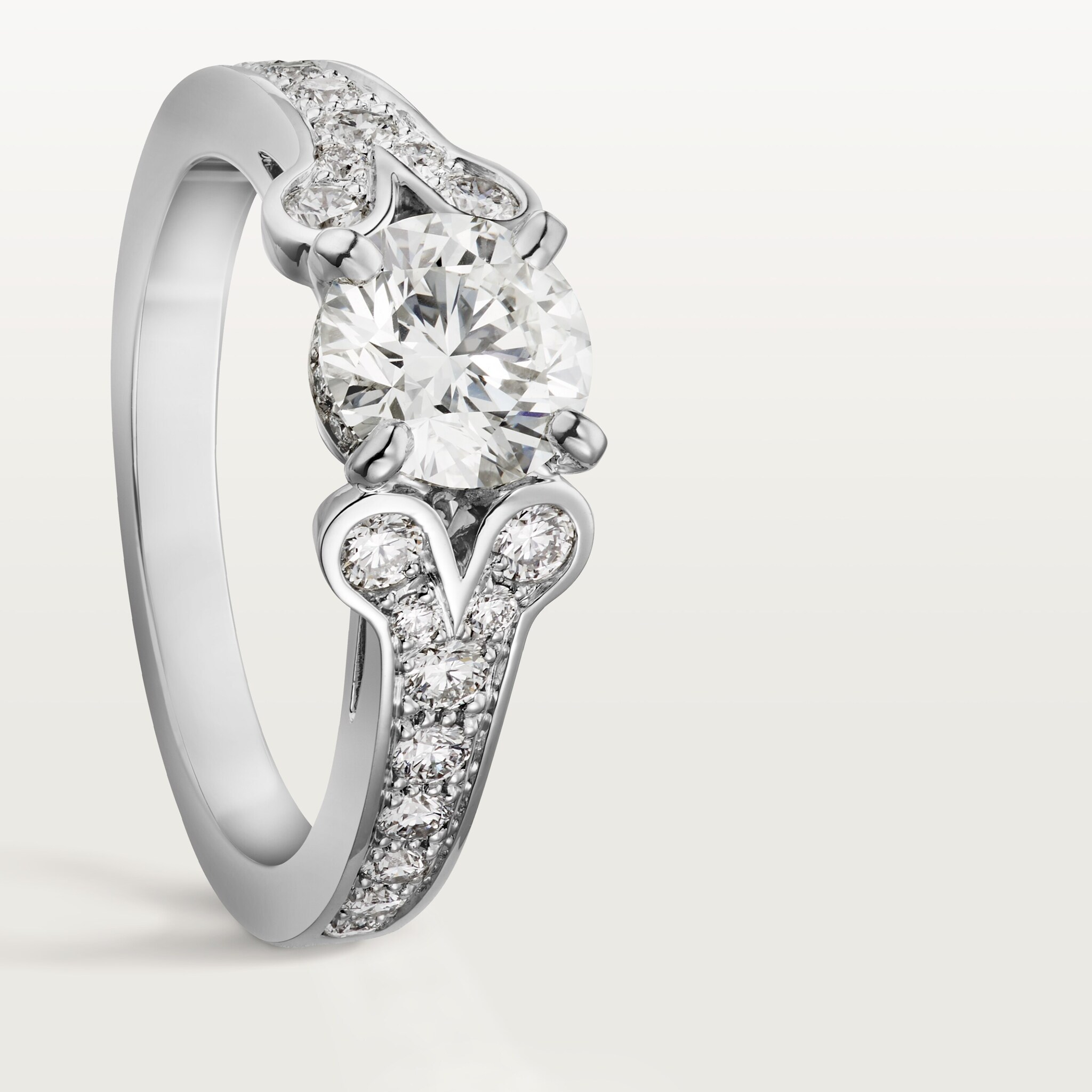 Ballerine solitaire, brilliant-cut diamond, paved , image 12