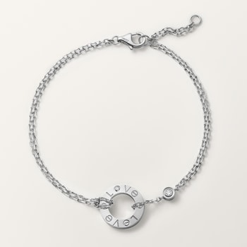 #LOVE# bracelet, on chain, 2 diamonds #LOVE# bracelet, on chain, 2 diamonds