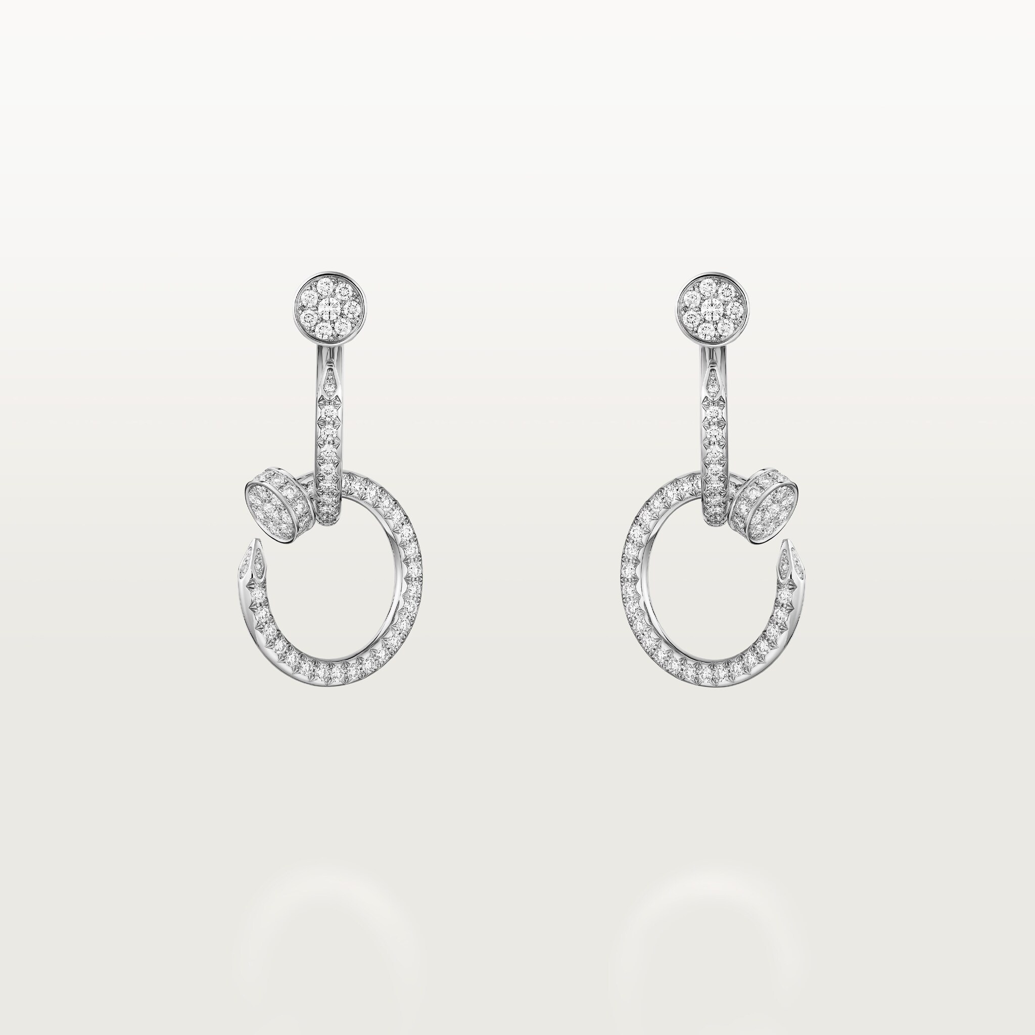 Juste un Clou earrings, double, paved