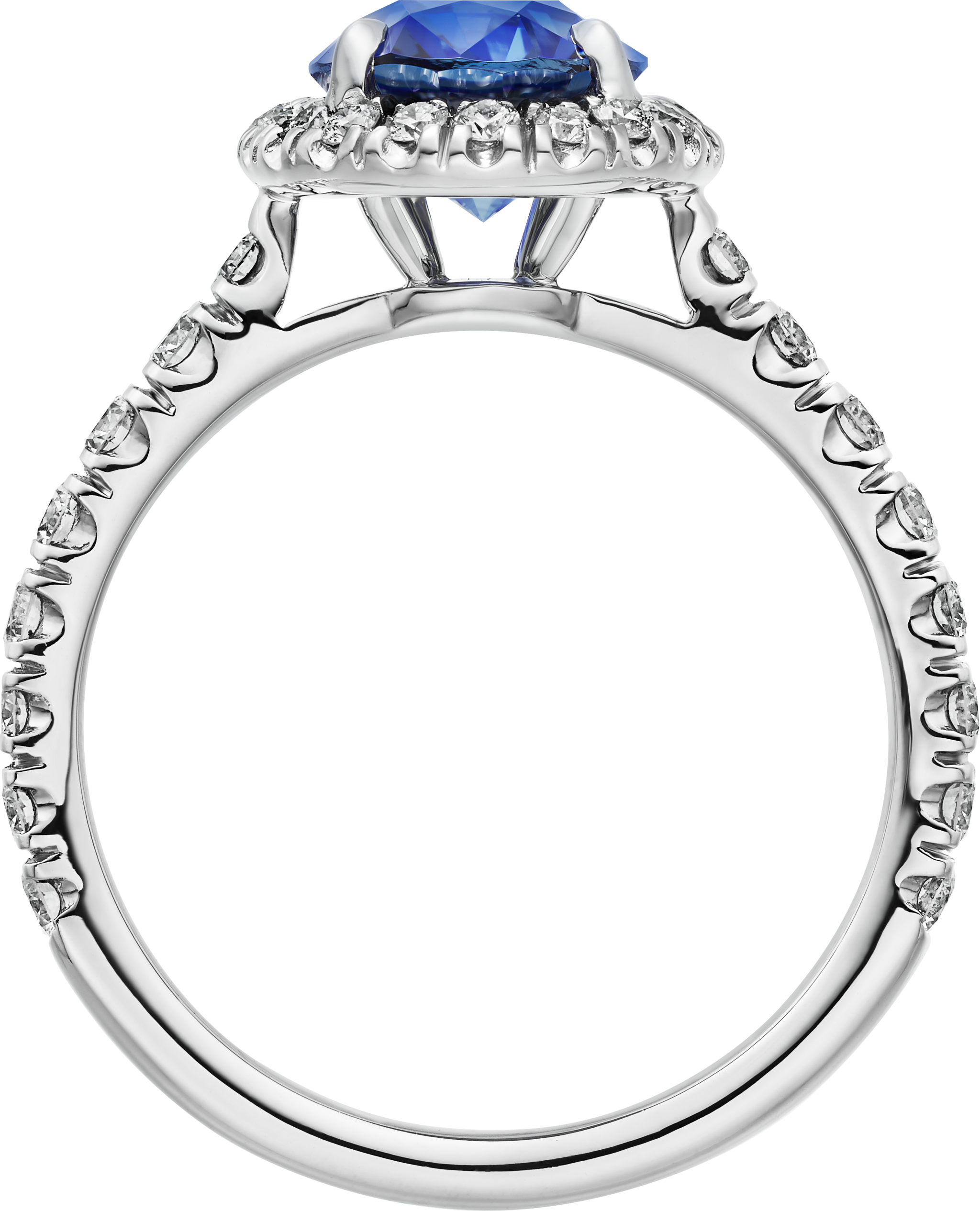 Cartier Destin&eacute;e solitaire, oval-cut sapphire, paved 