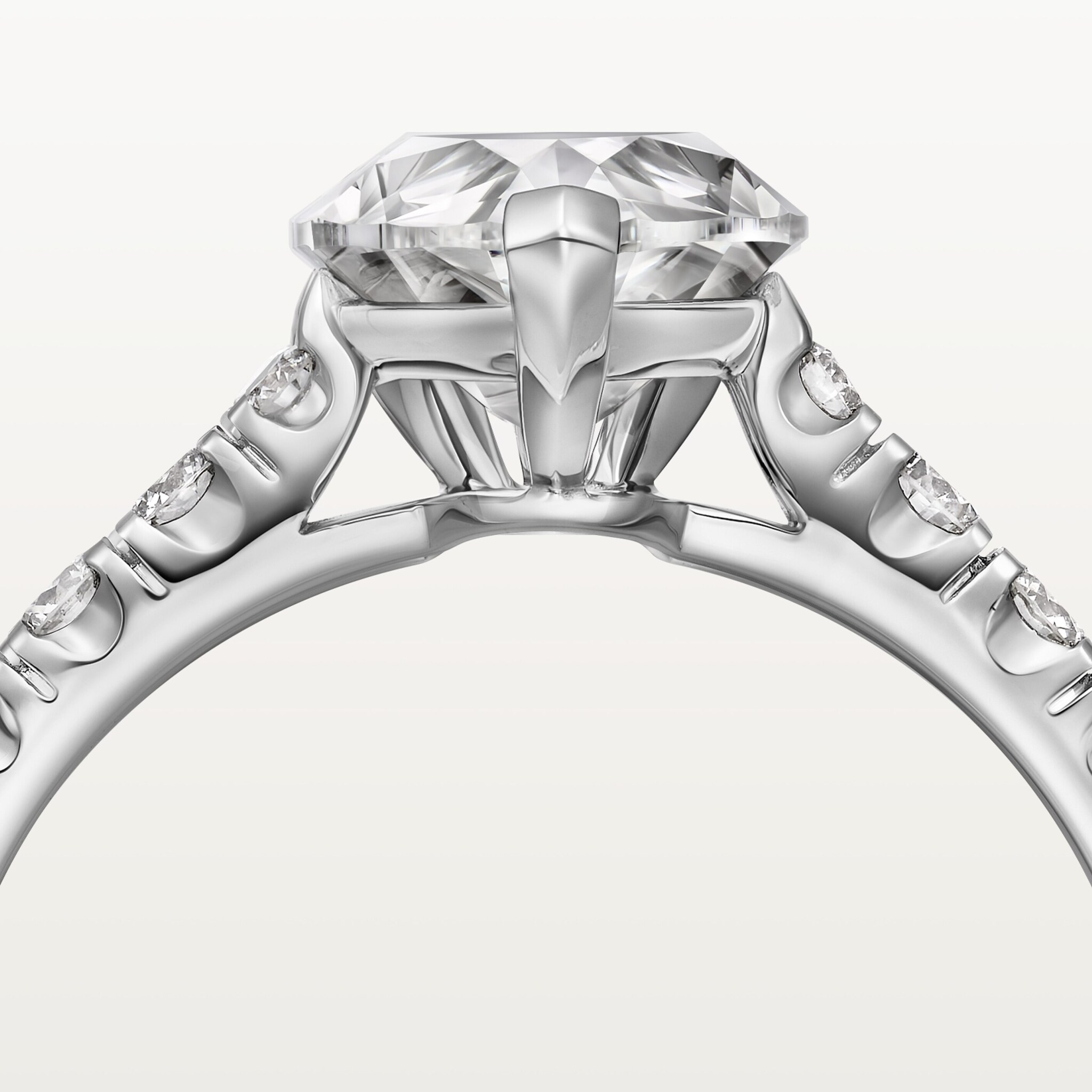 1895 solitaire, pear-shaped diamond, paved, image 5