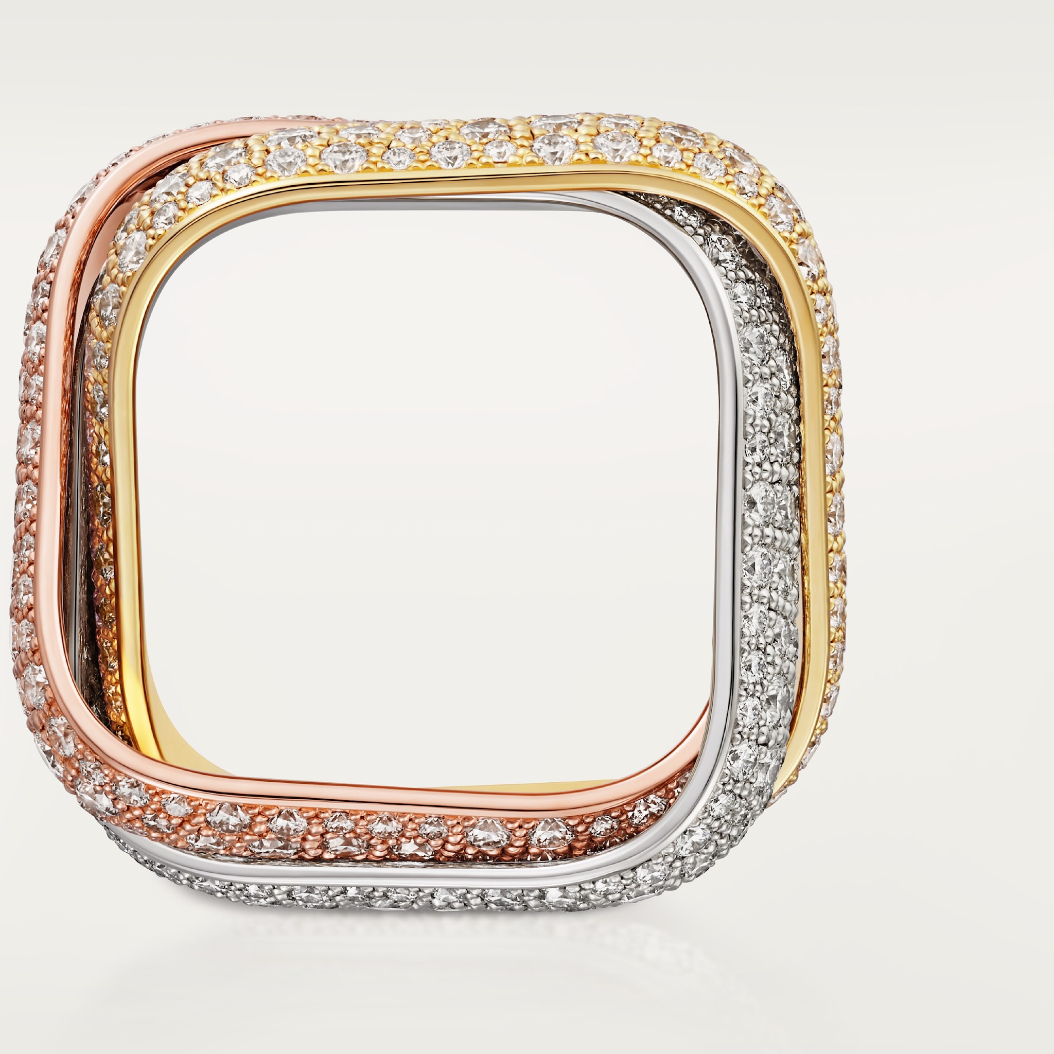 Trinity ring, cushion-shaped, large model, paved, image 6