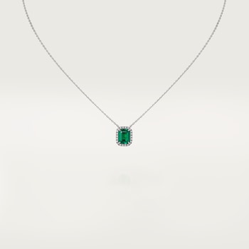 Cartier Destinée pendant, emerald-cut emerald, paved  Cartier Destinée pendant, emerald-cut emerald, paved