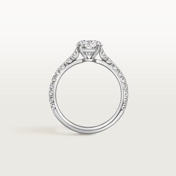 1895 solitaire, oval-cut diamond, paved  1895 solitaire, oval-cut diamond, paved