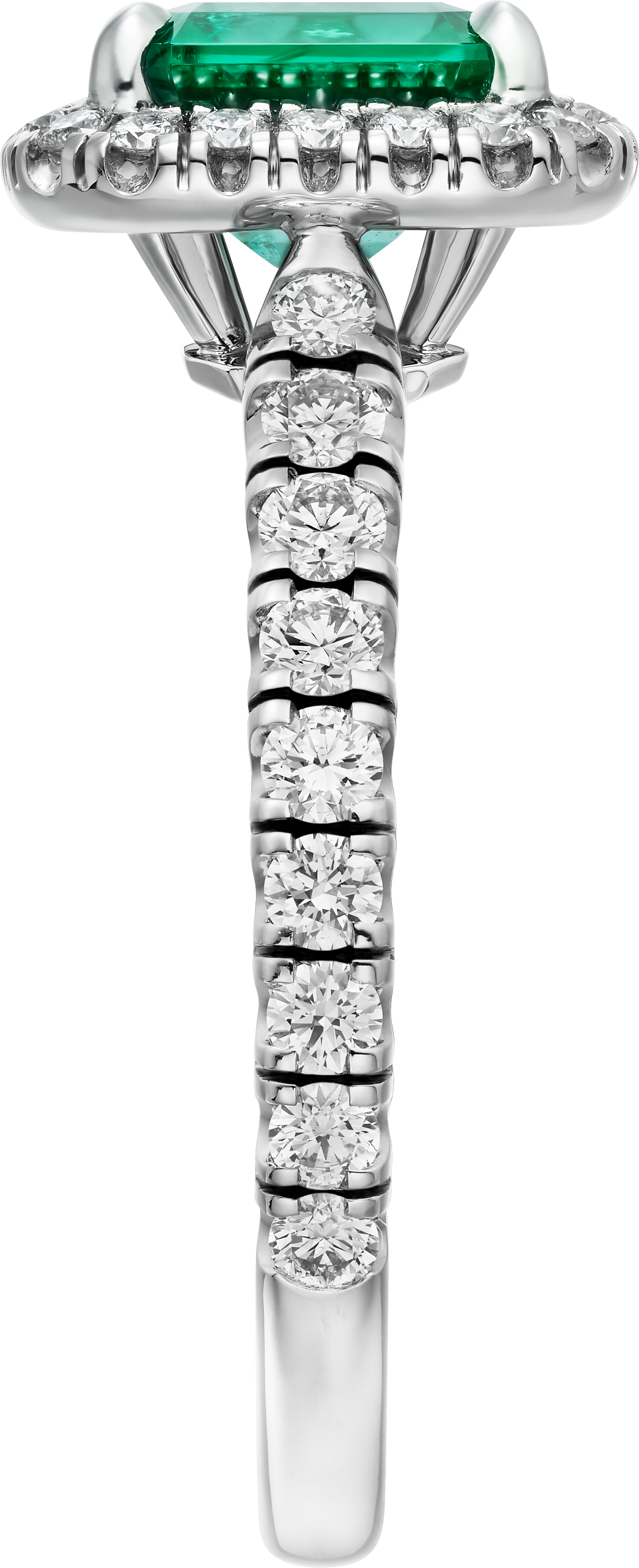 Cartier Destin&eacute;e solitaire, emerald-cut emerald, paved , image 5