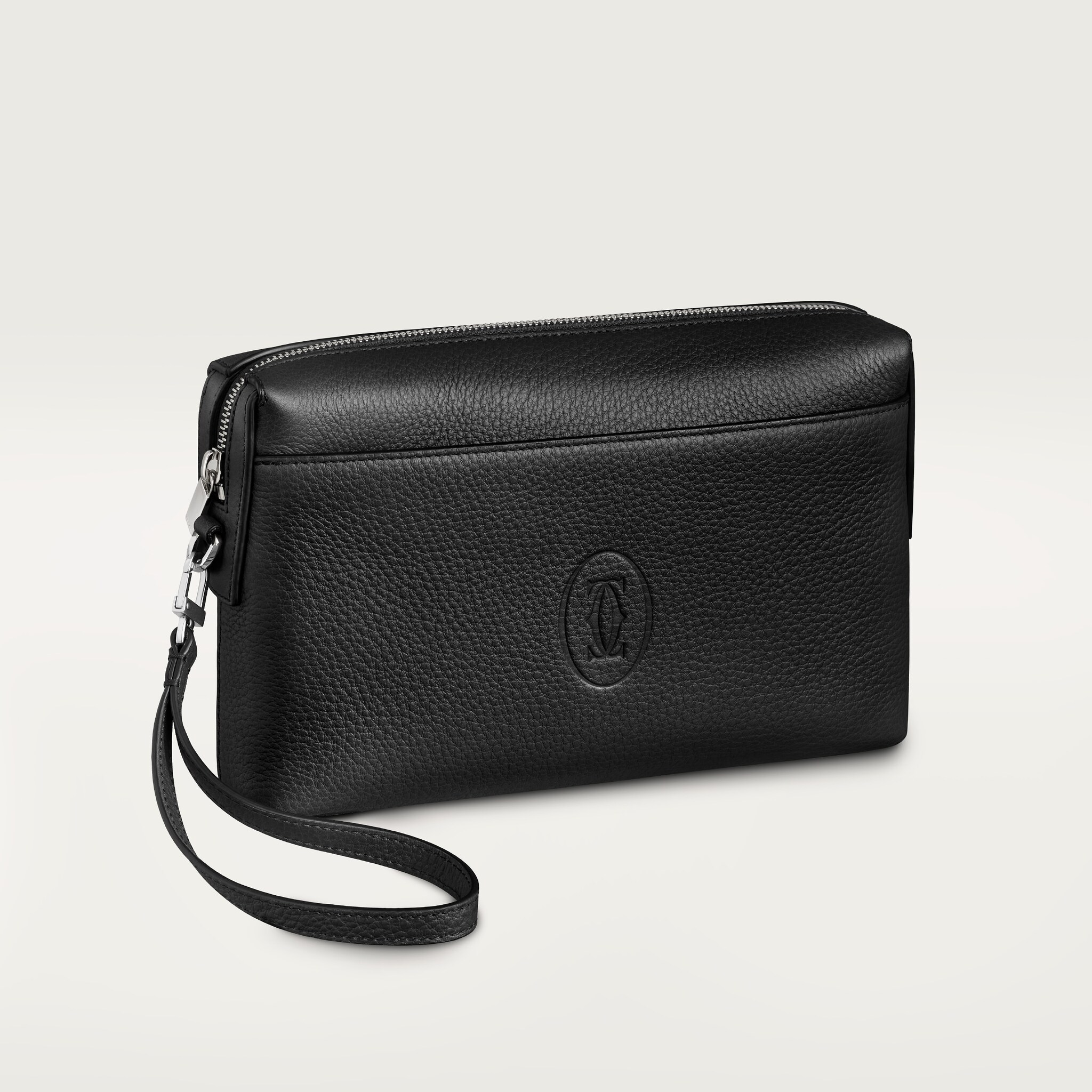 【Cartier】 カーフスキンケース　ブラック　新品未使用 CRL1002261 - Square Pouch, Must de Cartier - Black calfskin