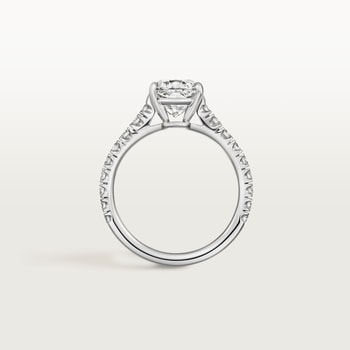 1895 solitaire, cushion-cut diamond, paved  1895 solitaire, cushion-cut diamond, paved