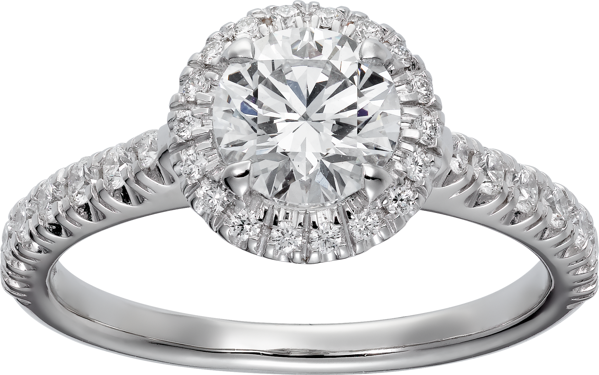 Cartier Destin&eacute;e solitaire, brilliant-cut diamond, paved 