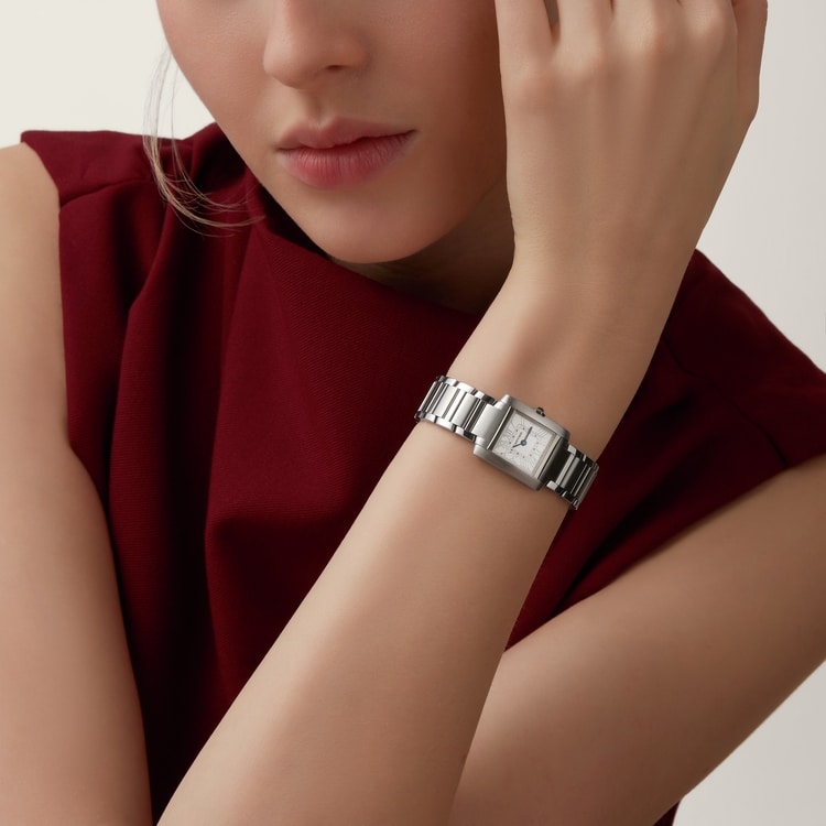 Two tone cartier french tank watch hot sale