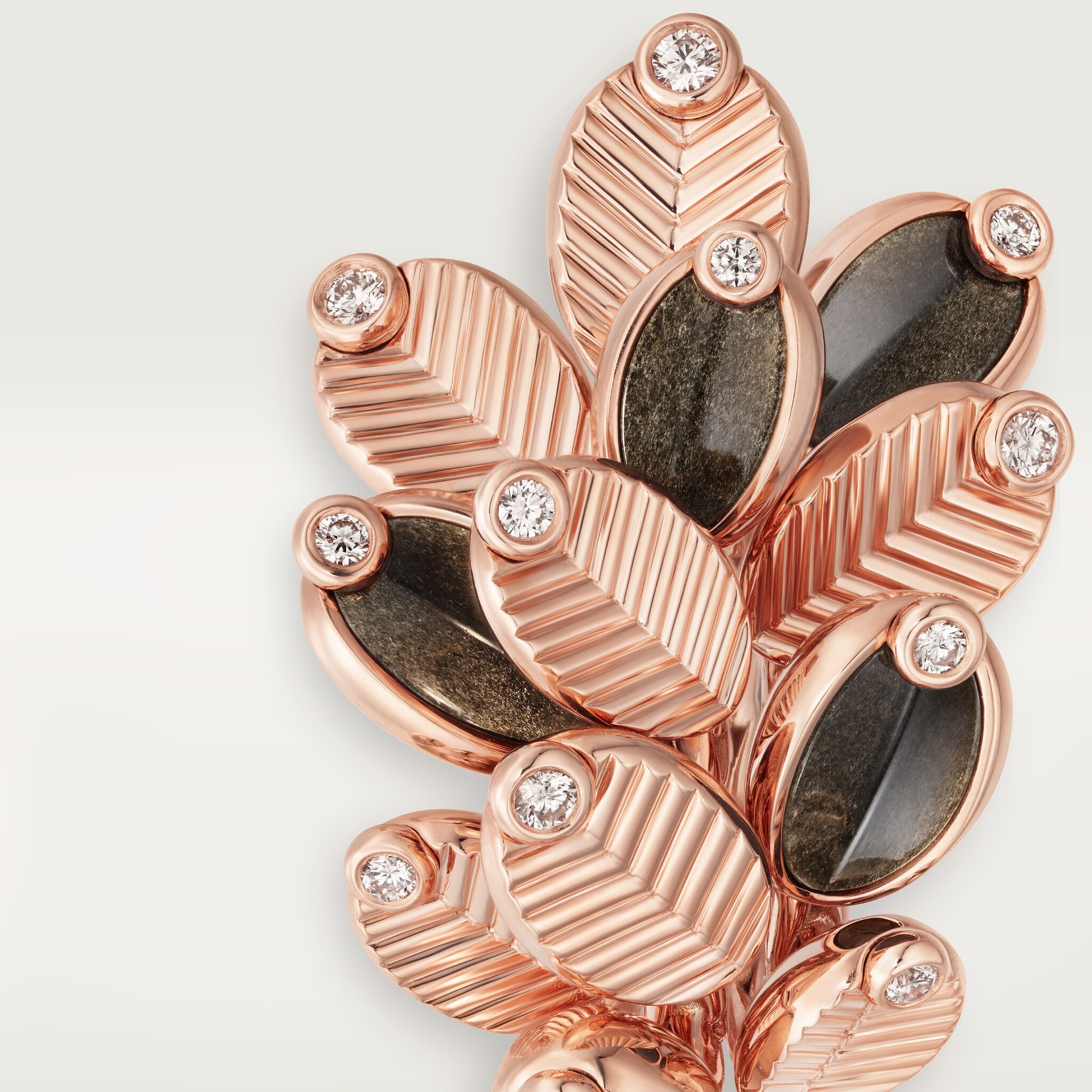 5 صورة ،خاتم من مجموعة "غران دو كافيه"، سبج، مرصوف جزئيًا