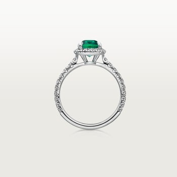 Cartier Destinée solitaire, cushion-cut emerald, paved  Cartier Destinée solitaire, cushion-cut emerald, paved