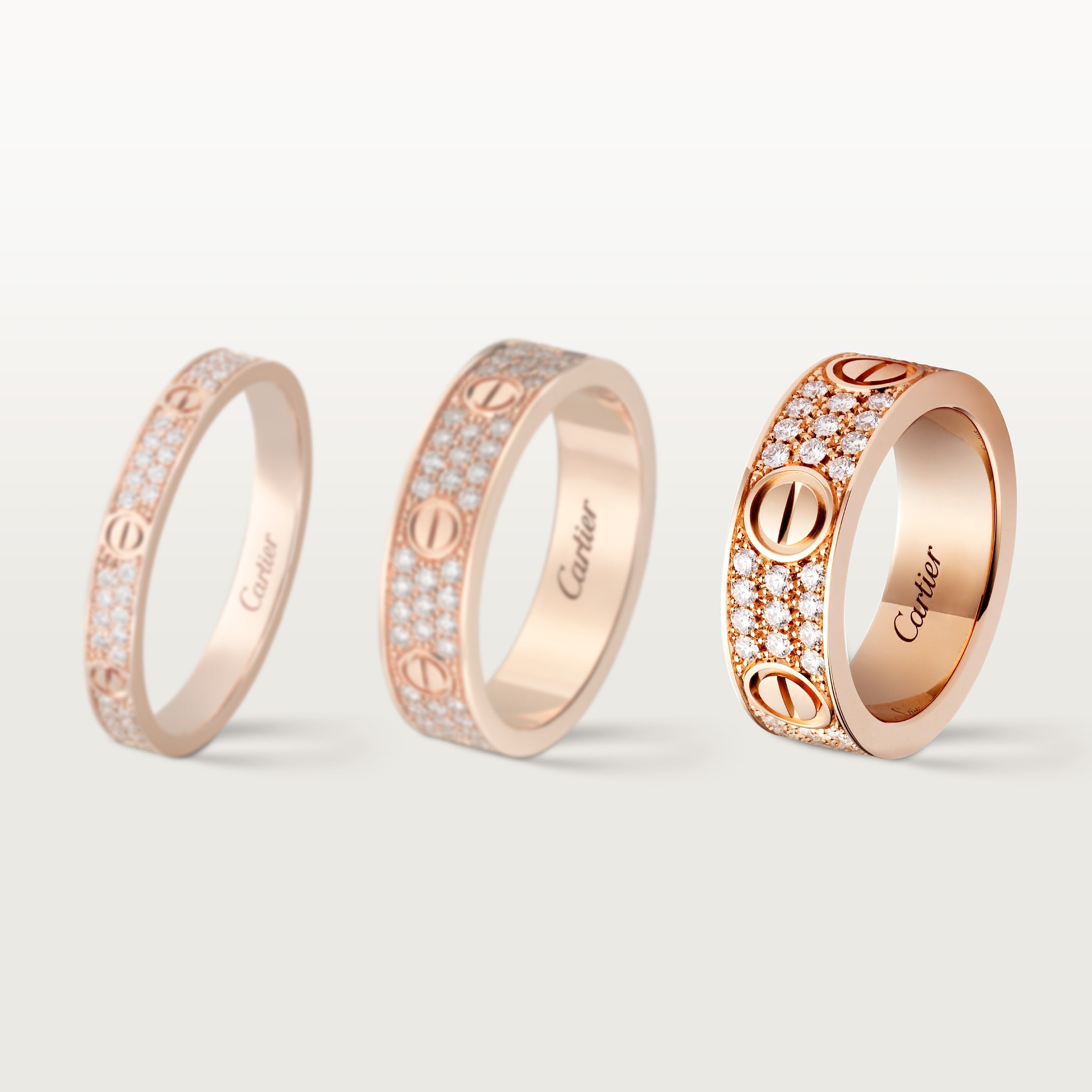 #LOVE# ring, classic model, paved, image 7