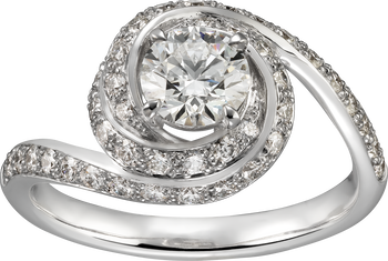 Trinity Ruban solitaire, brilliant-cut diamond, paved  Trinity Ruban solitaire, brilliant-cut diamond, paved