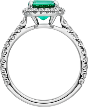 Cartier Destinée solitaire, emerald-cut emerald, paved  Cartier Destinée solitaire, emerald-cut emerald, paved