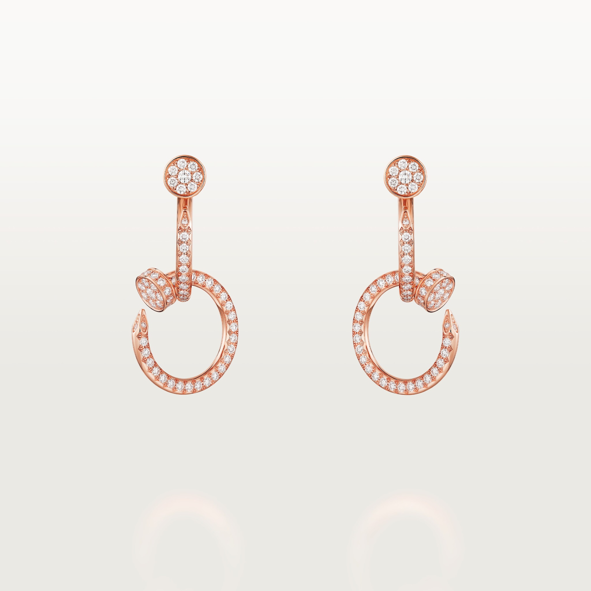 Juste un Clou earrings, double, paved