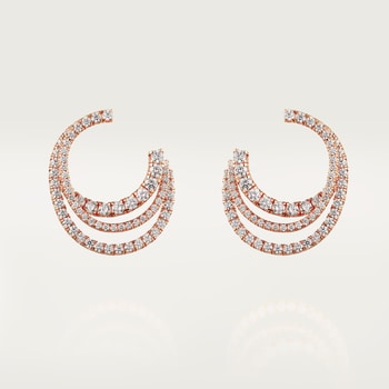 Etincelle de Cartier hoop earrings, triple row, paved Etincelle de Cartier hoop earrings, triple row, paved