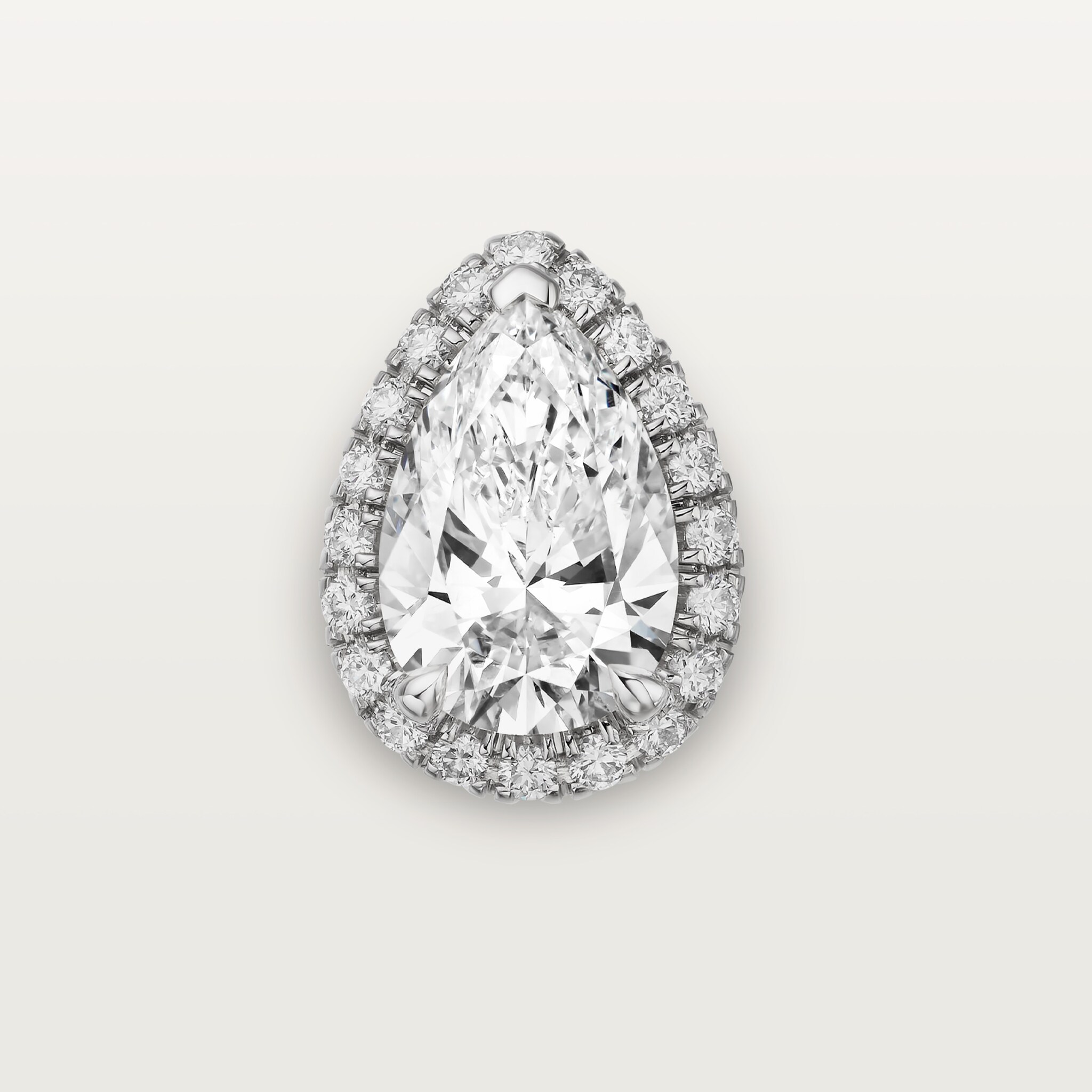 Cartier Destin&eacute;e stud earrings, 2 pear-shaped diamonds, paved