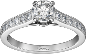 Cartier platinum diamond discount 1895 solitaire ring