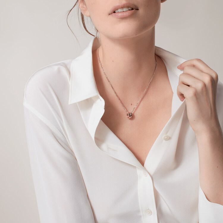 Crb Love Necklace 6 Diamonds Rose Gold White Gold Diamonds Cartier Crb Love Necklace 6 Diamonds Rose Gold White Gold Diamonds Cartier