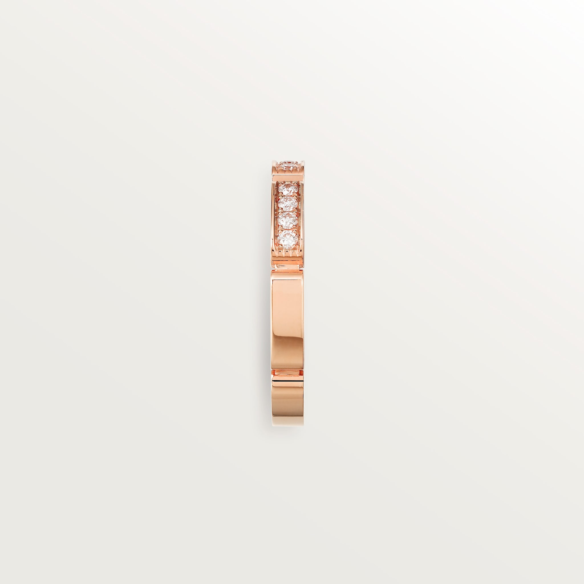 Maillon Panth&egrave;re wedding band, half-paved, image 6