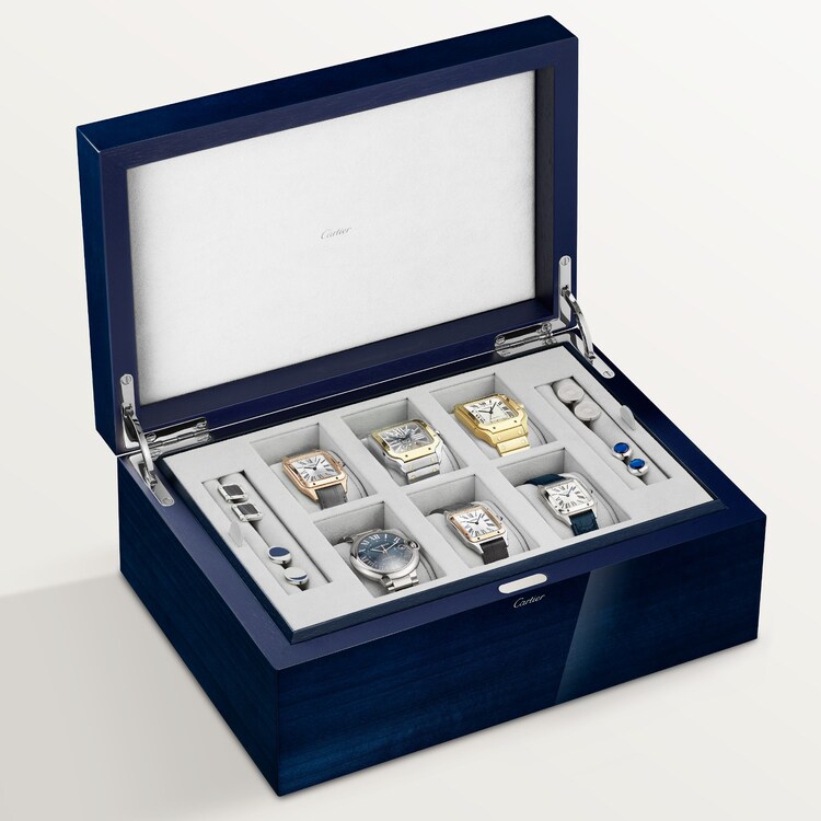 Six watch and cufflink box with moon phase motif