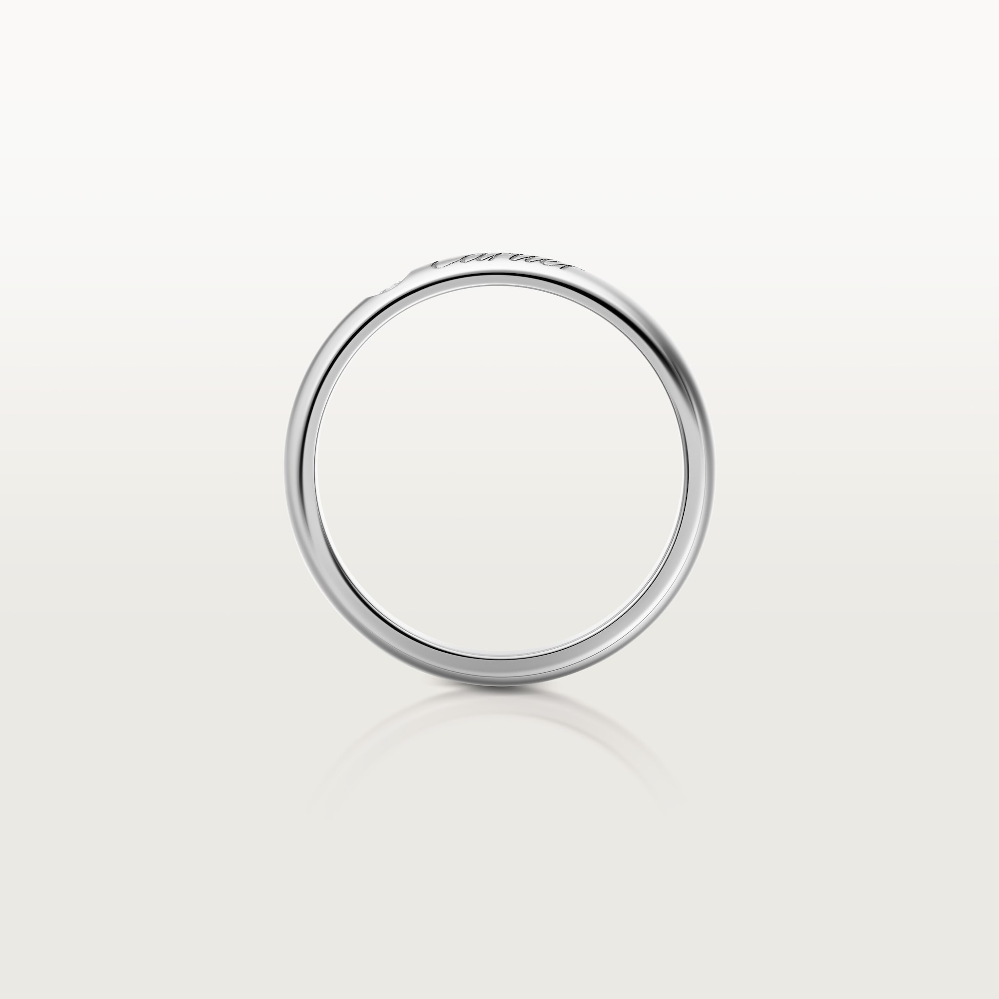 C de Cartier wedding band, 3 mm width, 1 diamond, image 3