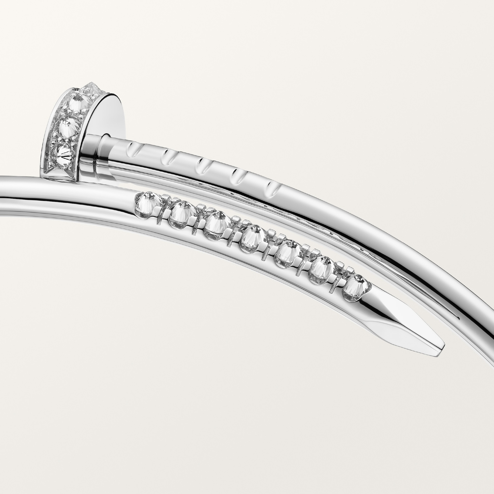 Juste un Clou bilezik, k&uuml;&ccedil;&uuml;k model, ters set edilmiş pırlantalar, resim 5