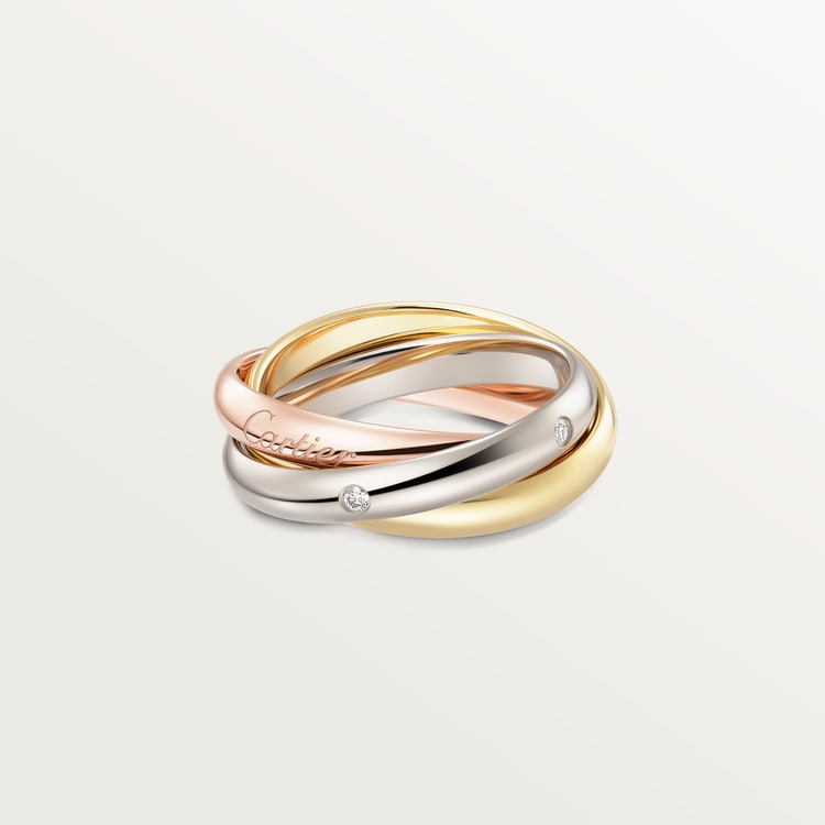Cartier トリニティ ダイヤモンド5石 TRINITY 5DIAMONDS Trinity ring, classic model, 5 diamonds