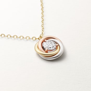 Trinity Tri Color Gold Necklaces Cartier