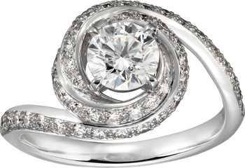 Trinity Ruban solitaire, brilliant-cut diamond, paved  Trinity Ruban solitaire, brilliant-cut diamond, paved