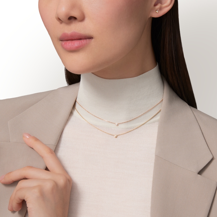 CRB7224517 - Diamants Légers necklace XS - Yellow gold, diamond CRB7224517 - Diamants Légers necklace XS - Yellow gold, diamond