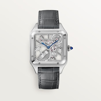Santos-Dumont skeleton watch equipped with a micro-rotor Santos-Dumont skeleton watch equipped with a micro-rotor