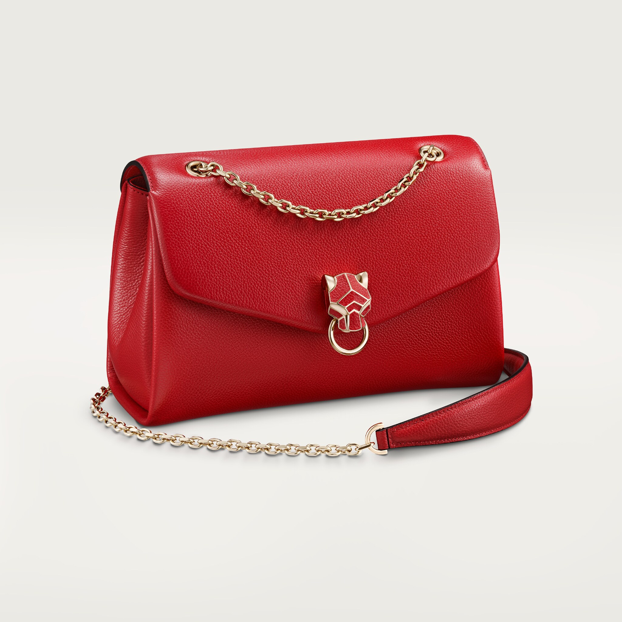 Cartier バーガンディ レザー バッグ Mini model chain bag, Panthère Graphique de Cartier